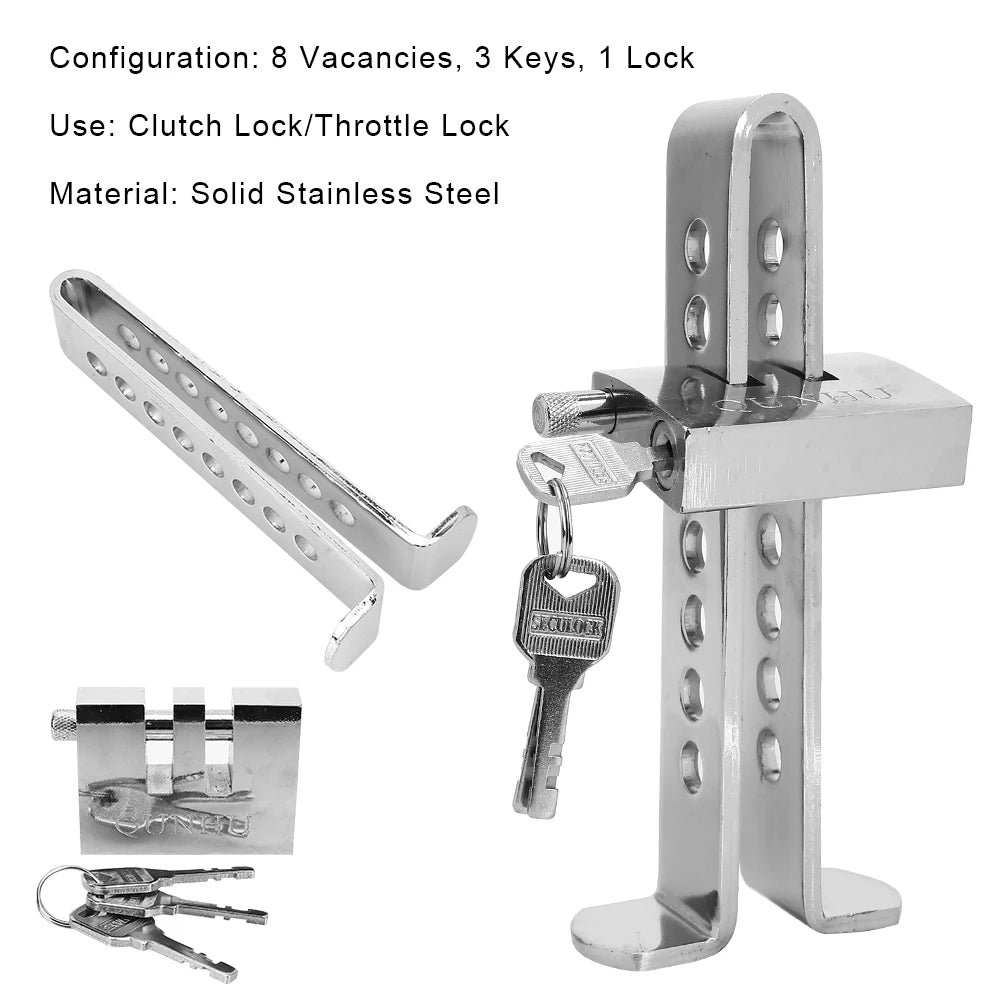 Bloqueo de embrague de coche, acelerador Universal, herramienta antirrobo de seguridad, bloqueo de Pedal de freno automático de acero inoxidable, accesorios para coche