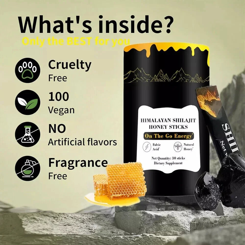 Shilajit del Himalaya con Miel Natural, 30 sticks