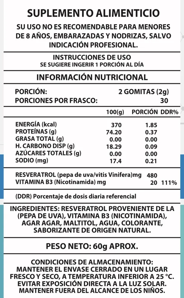 NAD+RESVERATROL - VIDANOVA™ (60 Gomitas - 1000 mg)